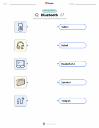 Lembar kerja cetak Bluetooth untuk anak-anak