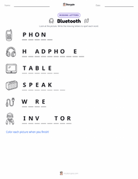 Bluetooth printable worksheet preview