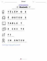 Aperçu de la feuille de travail imprimable Bluetooth