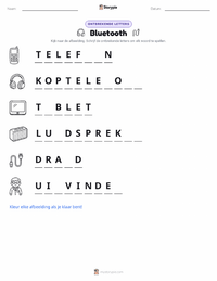 Bluetooth afdrukbare werkblad voorbeeld