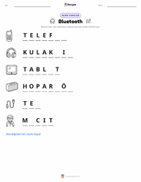 Bluetooth yazdırılabilir çalışma sayfası önizlemesi