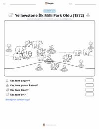 Yellowstone'un İlk Milli Park Olması (1872) yazdırılabilir çalışma sayfası önizlemesi
