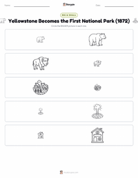 Yellowstone Becomes the First National Park (1872) printable worksheet preview