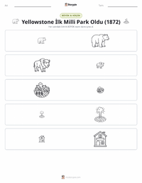 Yellowstone'un İlk Milli Park Olması (1872) yazdırılabilir çalışma sayfası önizlemesi