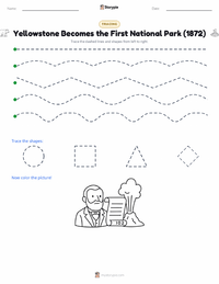 Yellowstone Becomes the First National Park (1872) printable worksheet preview