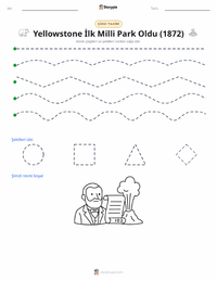 Yellowstone'un İlk Milli Park Olması (1872) yazdırılabilir çalışma sayfası önizlemesi
