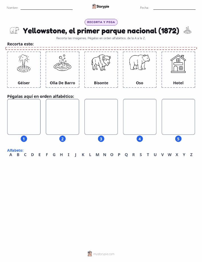 Cortar y Pegar el Alfabeto