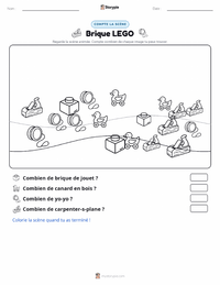 Aperçu de la feuille de travail imprimable Brique LEGO