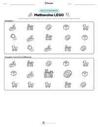 Anteprima della scheda stampabile di Mattoncino LEGO