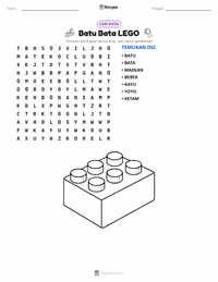 Prabaca lembar kerja cetak Bata LEGO
