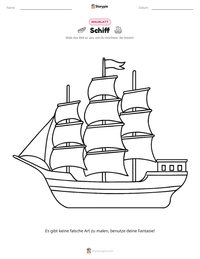 Schiff druckbare Arbeitsblatt Vorschau