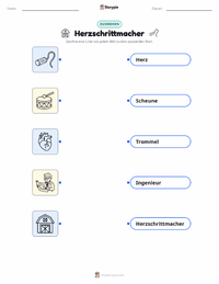 Herzschrittmacher druckbare Arbeitsblatt für Kinder