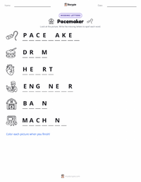 Pacemaker printable worksheet preview