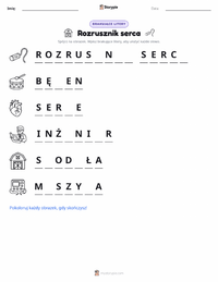 Podgląd drukowalnego arkusza ćwiczeń Rozrusznik serca