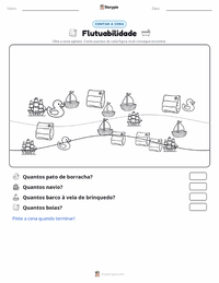 Prévia da folha de atividades imprimível Flutuabilidade