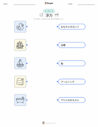 浮力 の印刷可能ワークシートプレビュー