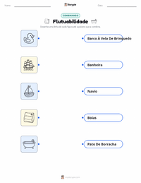 Folha de atividades imprimível Flutuabilidade para crianças