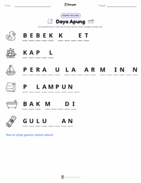 Prabaca lembar kerja cetak Daya Apung