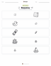 Buoyancy printable worksheet preview