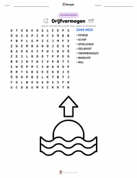 Drijfvermogen afdrukbare werkblad voorbeeld