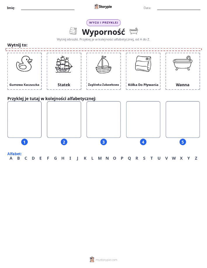 Wytnij i Wklej Alfabet
