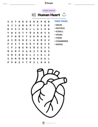 Human Heart printable worksheet preview