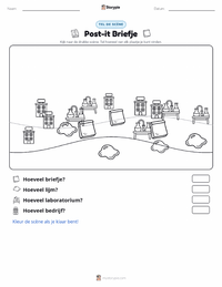 Post-it-briefje afdrukbare werkblad voorbeeld