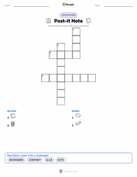 Post-it Note printable worksheet preview