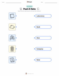 Post-it Note printable worksheet for kids