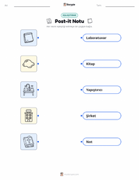 Post-it Not çocuklar için yazdırılabilir çalışma sayfası
