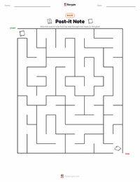 Post-it Note printable worksheet preview