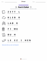 Haftnotiz druckbare Arbeitsblatt Vorschau