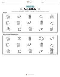 Post-it Note printable worksheet preview