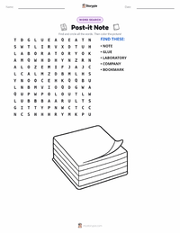 Post-it Note printable worksheet preview