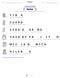 Vista previa de la hoja de trabajo imprimible de Kevlar