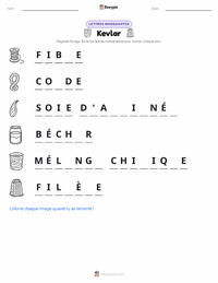 Aperçu de la feuille de travail imprimable Kevlar