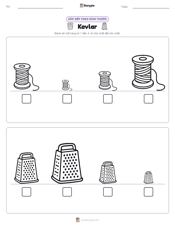 Thứ Tự Kích Thước