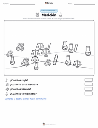 Vista previa de la hoja de trabajo imprimible de Medición
