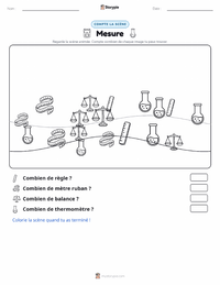Aperçu de la feuille de travail imprimable Mesure