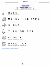 Measurement printable worksheet preview