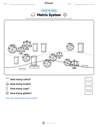 Metric System printable worksheet preview