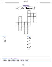 Metric System printable worksheet preview
