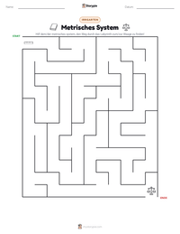 Metrisches System druckbare Arbeitsblatt Vorschau