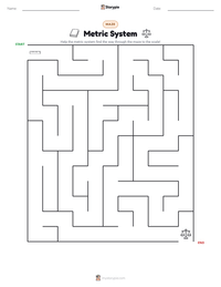 Metric System printable worksheet preview