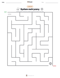 Podgląd drukowalnego arkusza ćwiczeń System metryczny
