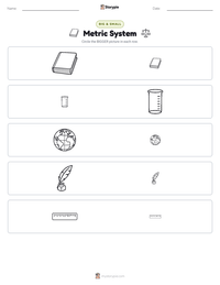 Metric System printable worksheet preview