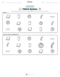 Metric System printable worksheet preview