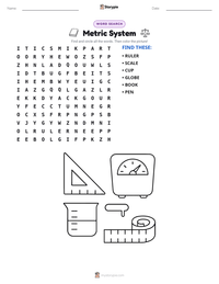 Metric System printable worksheet preview