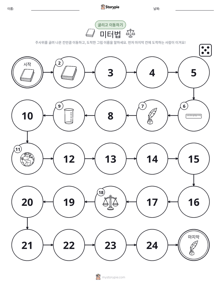 주사위 굴리고 이동하기 게임