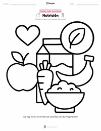 Página para colorear de Nutrición para niños